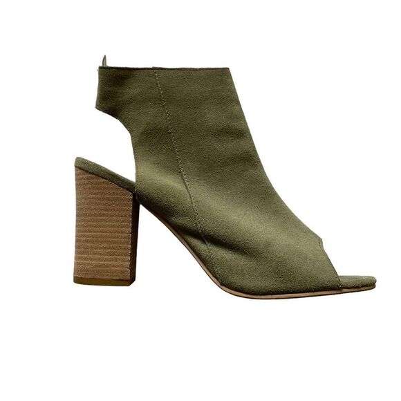 DIBA Peep Toe Ankle Bootie Green Size 10 - Picture 2 of 7